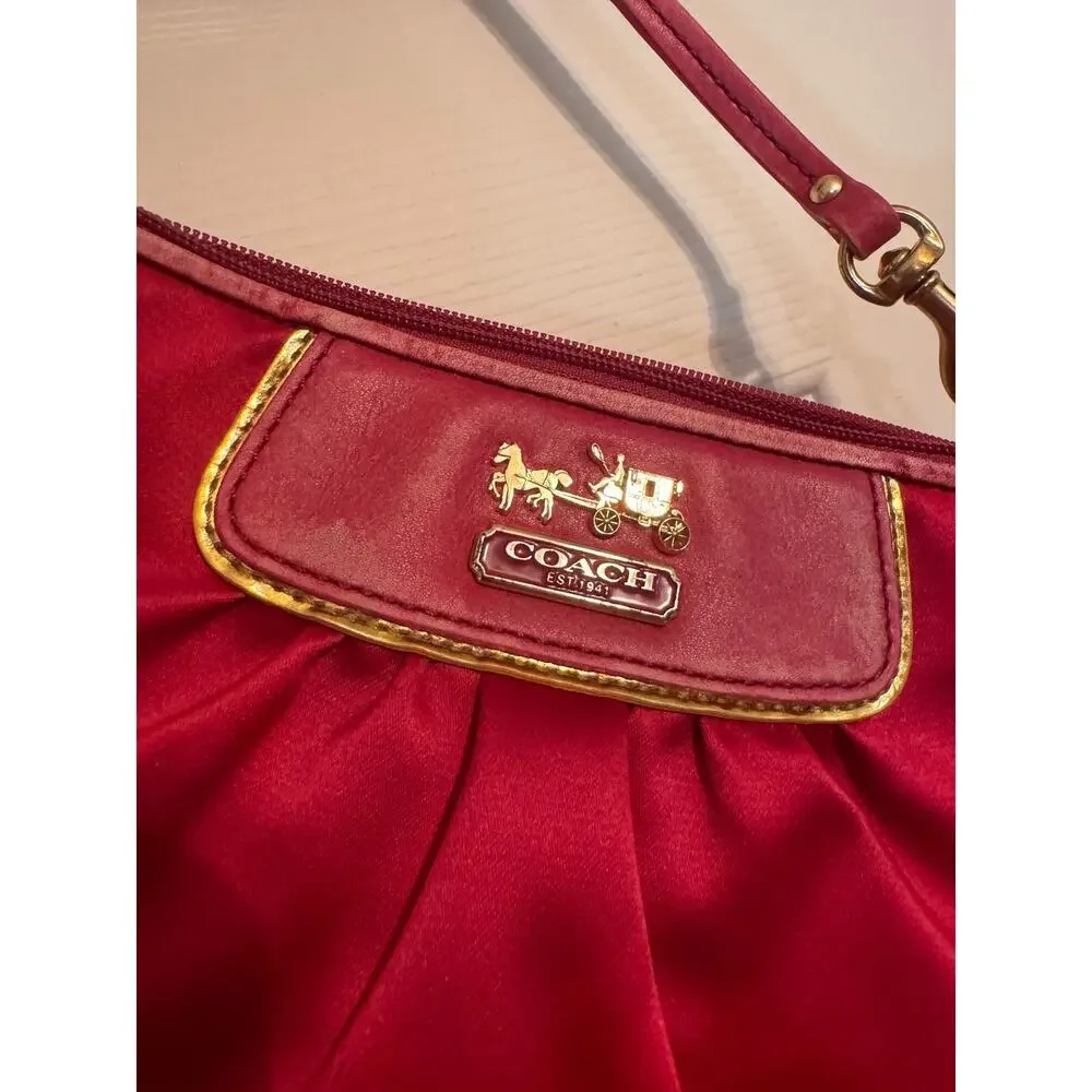 Vintage Pink Satin Y2K Coach Wristlet- DAMAGED
